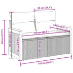 Gartensofa-set mit Kissen 13 pcs Grau