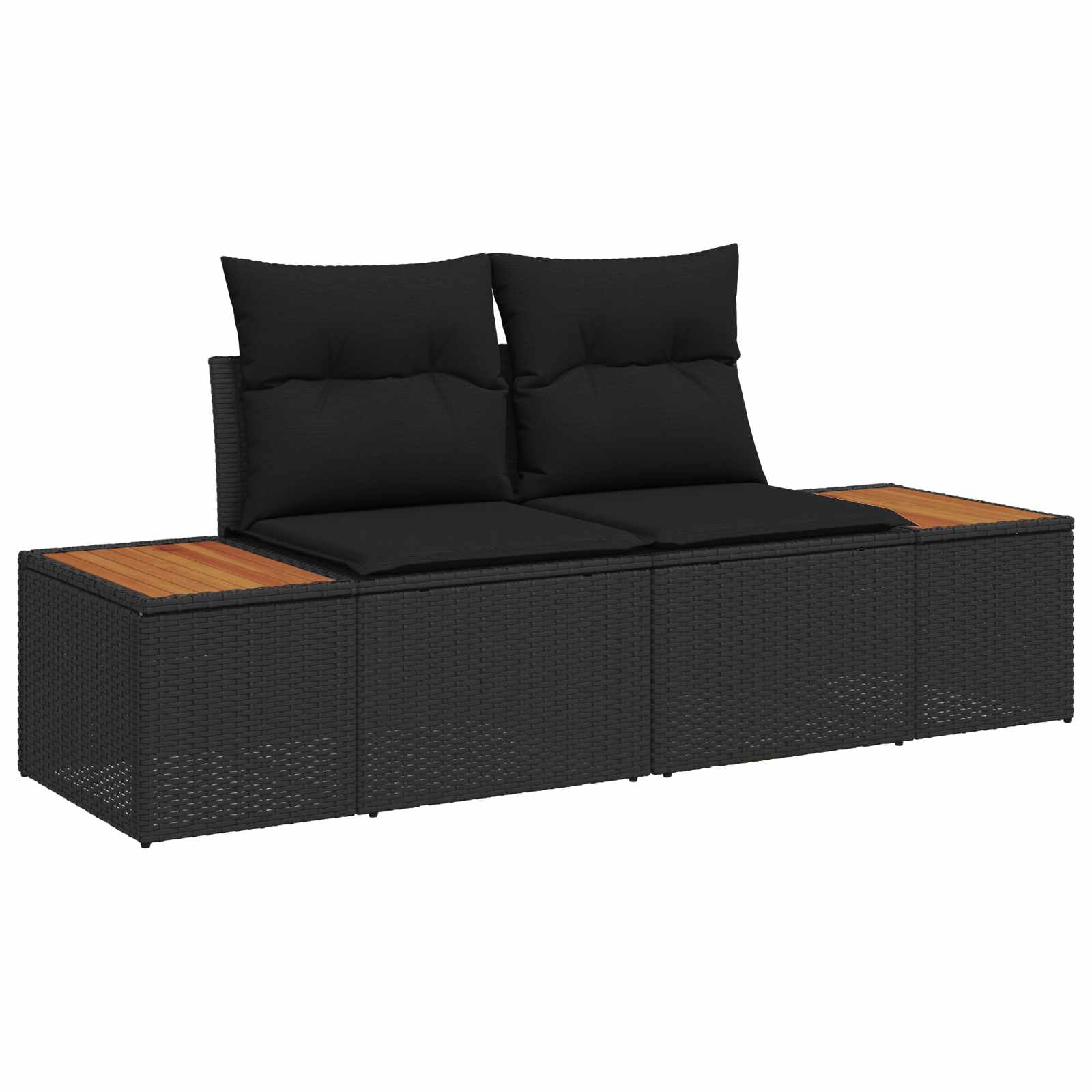 Gartensofa-set mit Kissen 8 pcs Schwarz