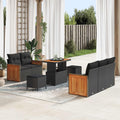 Gartensofa-set mit Kissen 8 pcs Schwarz