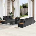 Gartensofa-set mit Kissen 10 pcs Schwarz
