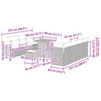 Gartensofa-set mit Kissen 11 pcs Schwarz