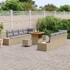 Gartensofa-set mit Kissen 11 pcs Beige und Hellgrau