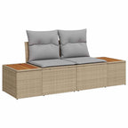 Gartensofa-set mit Kissen 11 pcs Beige und Hellgrau