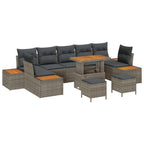 Gartensofa-set mit Kissen 10 pcs Grau