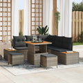 Gartensofa-set mit Kissen 8 pcs Grau