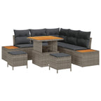 Gartensofa-set mit Kissen 8 pcs Grau