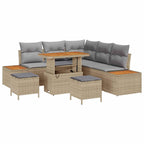 Gartensofa-set mit Kissen 8 pcs Beige und Hellgrau