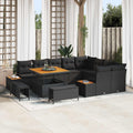 Gartensofa-set mit Kissen 12 pcs Schwarz