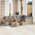 Gartensofa-set mit Kissen 12 pcs Beige und Hellgrau