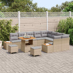 Gartensofa-set mit Kissen 12 pcs Beige und Hellgrau