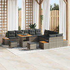 Gartensofa-set mit Kissen 13 pcs Grau