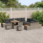 Gartensofa-set mit Kissen 13 pcs Grau