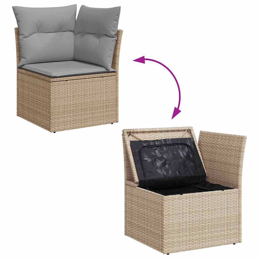Garten-Sofa-Set mit Kissen 10 pcs Beige und Hellgrau