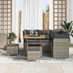 Garten-Sofa-Set mit Kissen mit Speicher 8 pcs Grau