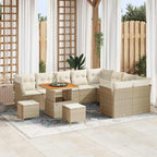 Garten-Sofa-Set mit Kissen mit Speicher 12 pcs Beige und Creme