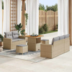 Garten-Sofa-Set mit Kissen 8 pcs Beige und Hellgrau