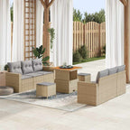 Garten-Sofa-Set mit Kissen 9 pcs Beige und Hellgrau