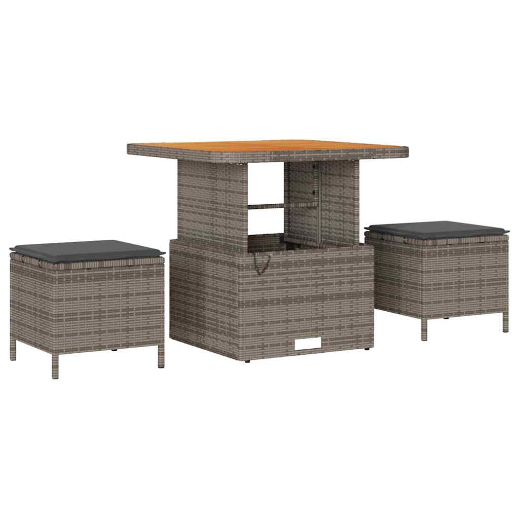 Gartensofa-set mit Kissen 13 pcs Grau Poly-Rattan
