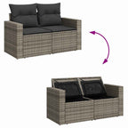 Gartensofa-set mit Kissen 13 pcs Grau Poly-Rattan