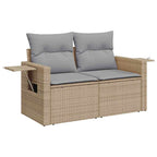 Gartensofa-set mit Kissen mit Speicher 13 pcs Beige Poly-Rattan