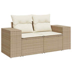 Gartensofa-set mit Kissen 10 pcs Beige und Creme Poly-Rattan