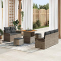 Garten-Sofa-Set mit Kissen mit Speicher 8 pcs Grau
