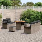 Garten-Sofa-Set mit Kissen mit Speicher 8 pcs Grau