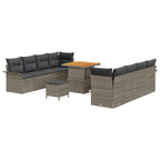 Garten-Sofa-Set mit Kissen mit Speicher 11 pcs Grau
