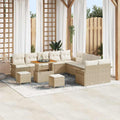 Garten-Sofa-Set mit Kissen mit Speicher 13 pcs Beige und Creme