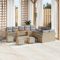 Garten-Sofa-Set mit Kissen 14 pcs Beige und Hellgrau