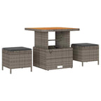 Garten-Sofa-Set mit Kissen mit Speicher 11 pcs Grau