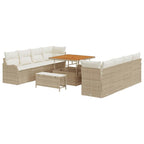 Garten-Sofa-Set mit Kissen mit Speicher 11 pcs Beige und Creme
