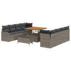 Garten-Sofa-Set mit Kissen mit Speicher 11 pcs Grau