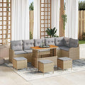 Garten-Sofa-Set mit Kissen 10 pcs Beige und Hellgrau