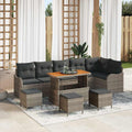 Garten-Sofa-Set mit Kissen mit Speicher 10 pcs Grau