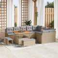 Garten-Sofa-Set mit Kissen 12 pcs Beige und Hellgrau