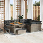 Garten-Sofa-Set mit Kissen mit Speicher 12 pcs Grau