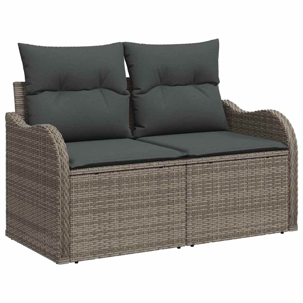 Garten-Sofa-Set mit Kissen mit Speicher 12 pcs Grau