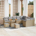 Garten-Sofa-Set mit Kissen 12 pcs Beige und Hellgrau