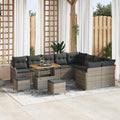Garten-Sofa-Set mit Kissen mit Speicher 12 pcs Grau