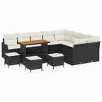 Garten-Sofa-Set mit Kissen 13 pcs Schwarz und Creme