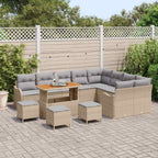 Garten-Sofa-Set mit Kissen 13 pcs Beige und Hellgrau