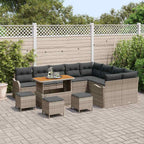 Garten-Sofa-Set mit Kissen mit Speicher 13 pcs Grau