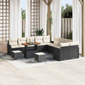 Garten-Sofa-Set mit Kissen 13 pcs Schwarz und Creme