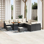 Garten-Sofa-Set mit Kissen 13 pcs Schwarz und Creme