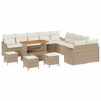 Garten-Sofa-Set mit Kissen mit Speicher 14 pcs Beige und Creme