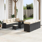 Garten-Sofa-Set mit Kissen mit Kissen 11 pcs Schwarz und Creme