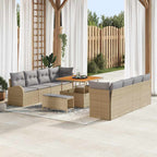 Garten-Sofa-Set mit Kissen 11 pcs Beige und Hellgrau