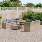 Garten-Sofa-Set mit Kissen 11 pcs Beige und Hellgrau