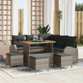 Garten-Sofa-Set mit Kissen mit Speicher 9 pcs Grau